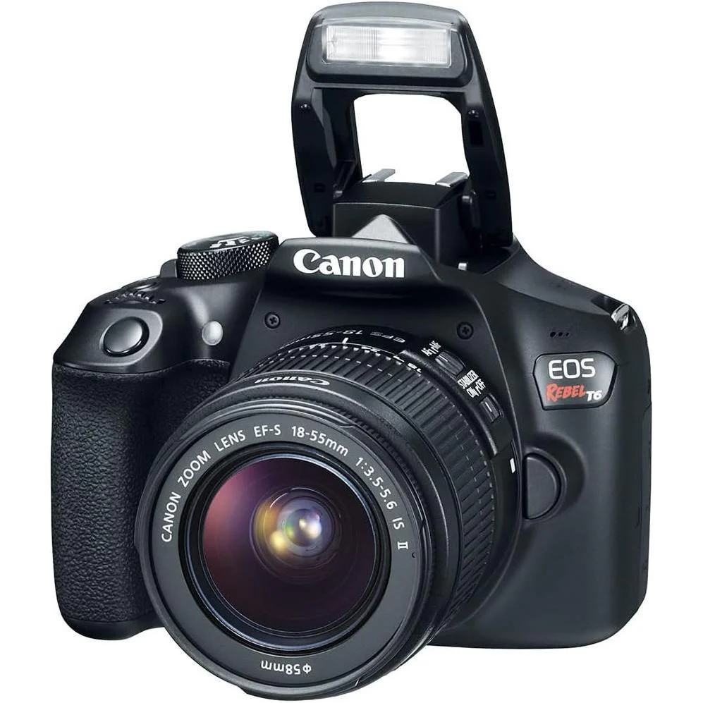 Canon EOS Rebel T6 Digital SLR Camera Kit with EF-S 18-55mm f/3.5-5.6 is II Lens, Built-in WiFi and NFC - Black - Image 2