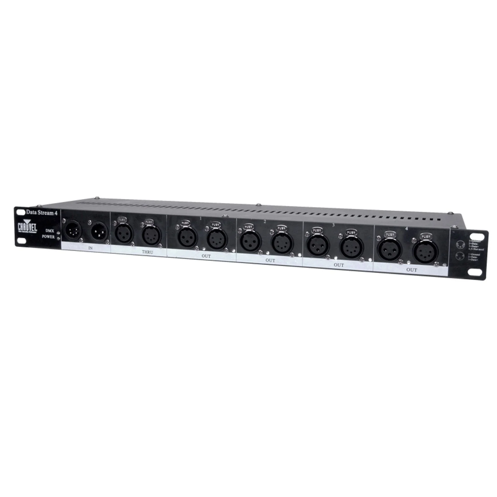 CHAUVET DJ Data Stream 4 Universal DMX-512 Optical Splitter w/4 Outputs from Single Input, Black - Image 2