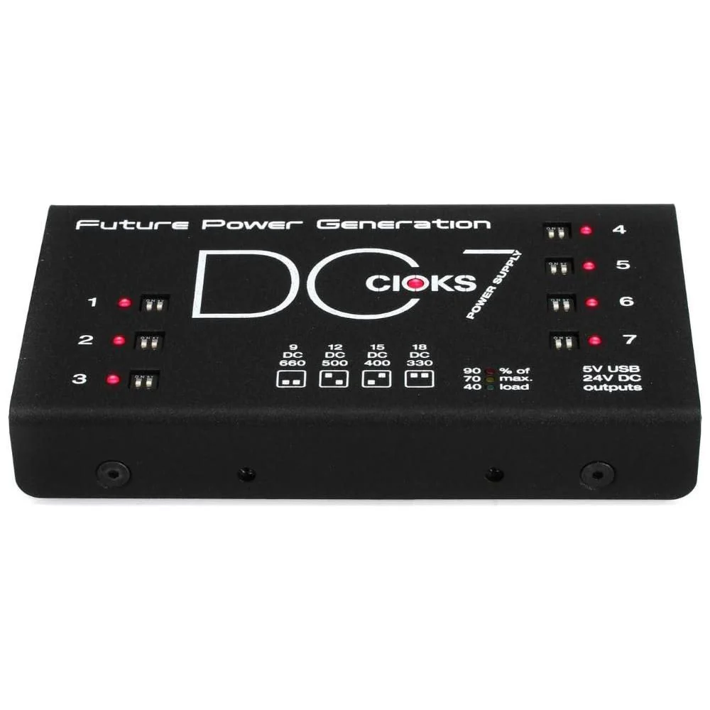 CIOKS Pedal Power Supply Bundle with 4X Strukture S6P48 Woven Right Angle Patch Cables and Liquid Audio Polishing Cloth - DC7 Isolated DC Outlets Power Supply - Image 4