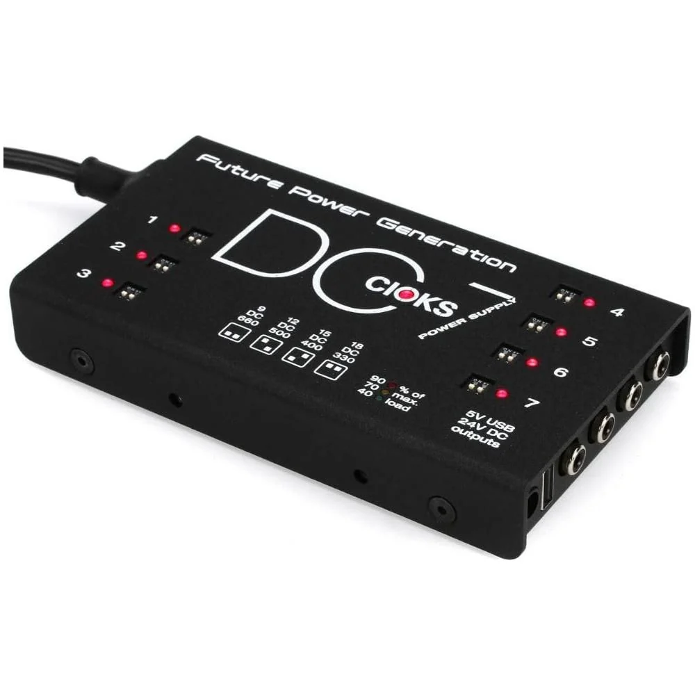 CIOKS Pedal Power Supply Bundle with 4X Strukture S6P48 Woven Right Angle Patch Cables and Liquid Audio Polishing Cloth - DC7 Isolated DC Outlets Power Supply - Image 5