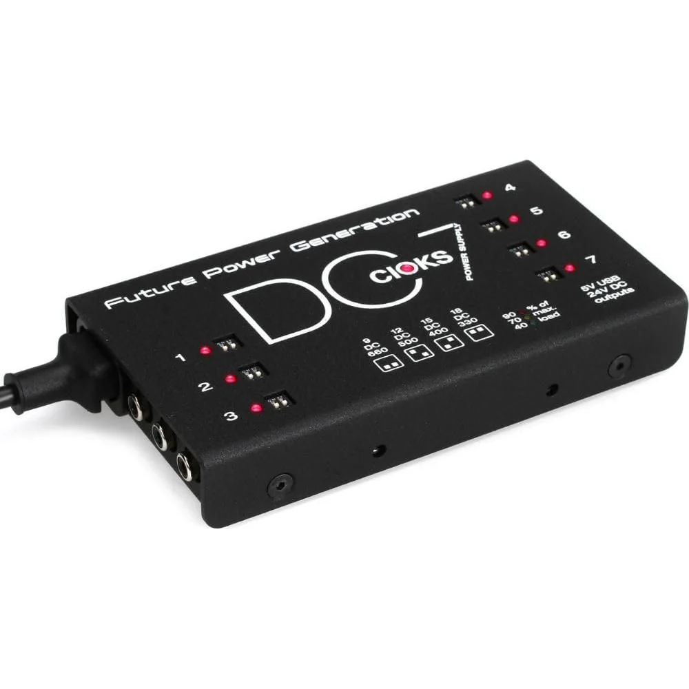 CIOKS Pedal Power Supply Bundle with 4X Strukture S6P48 Woven Right Angle Patch Cables and Liquid Audio Polishing Cloth - DC7 Isolated DC Outlets Power Supply - Image 6