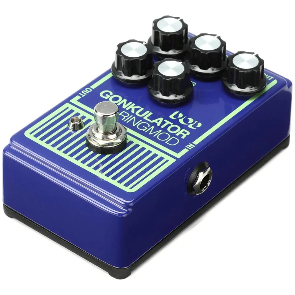 DigiTech Gonkulator Ring Modulator Effect Pedal Bundle w/ 2-Pack Strukture S6P48 Woven Right Angle Patch Cable, 12-Pack Guitar Pick and Liquid Audio Polishing Cloth - Image 4