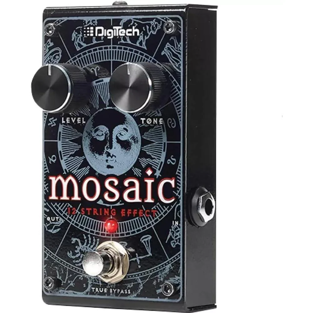 DigiTech Mosaic Polyphonic 12-string Effect Pedal Bundle w/ 2-Pack Strukture S6P48 Woven Right Angle Patch Cable, 12-Pack Guitar Pick and Liquid Audio Polishing Cloth - Image 4