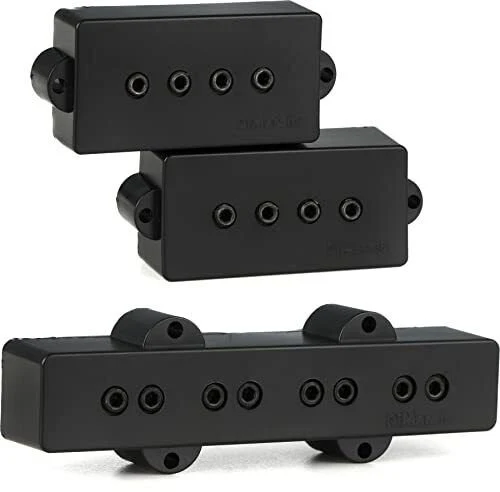 DiMarzio DP126BK P+J Neck and Bridge Bass Pickup Set, Black