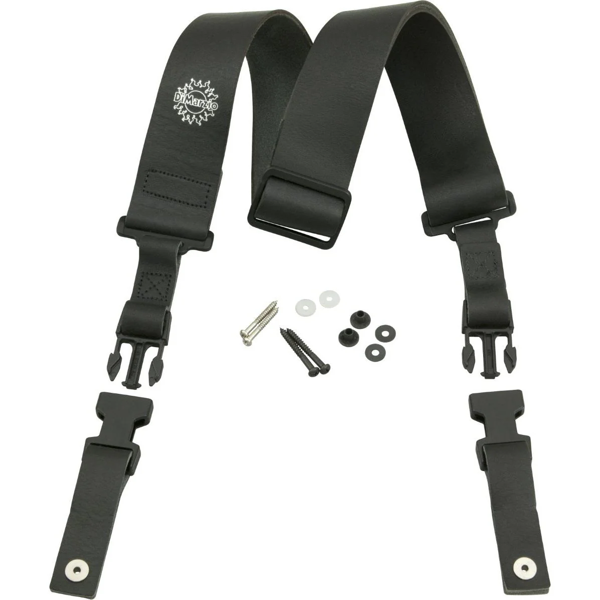 DiMarzio DD2420BK ClipLock Deluxe Italian Leather Strap Black 2" - Image 4