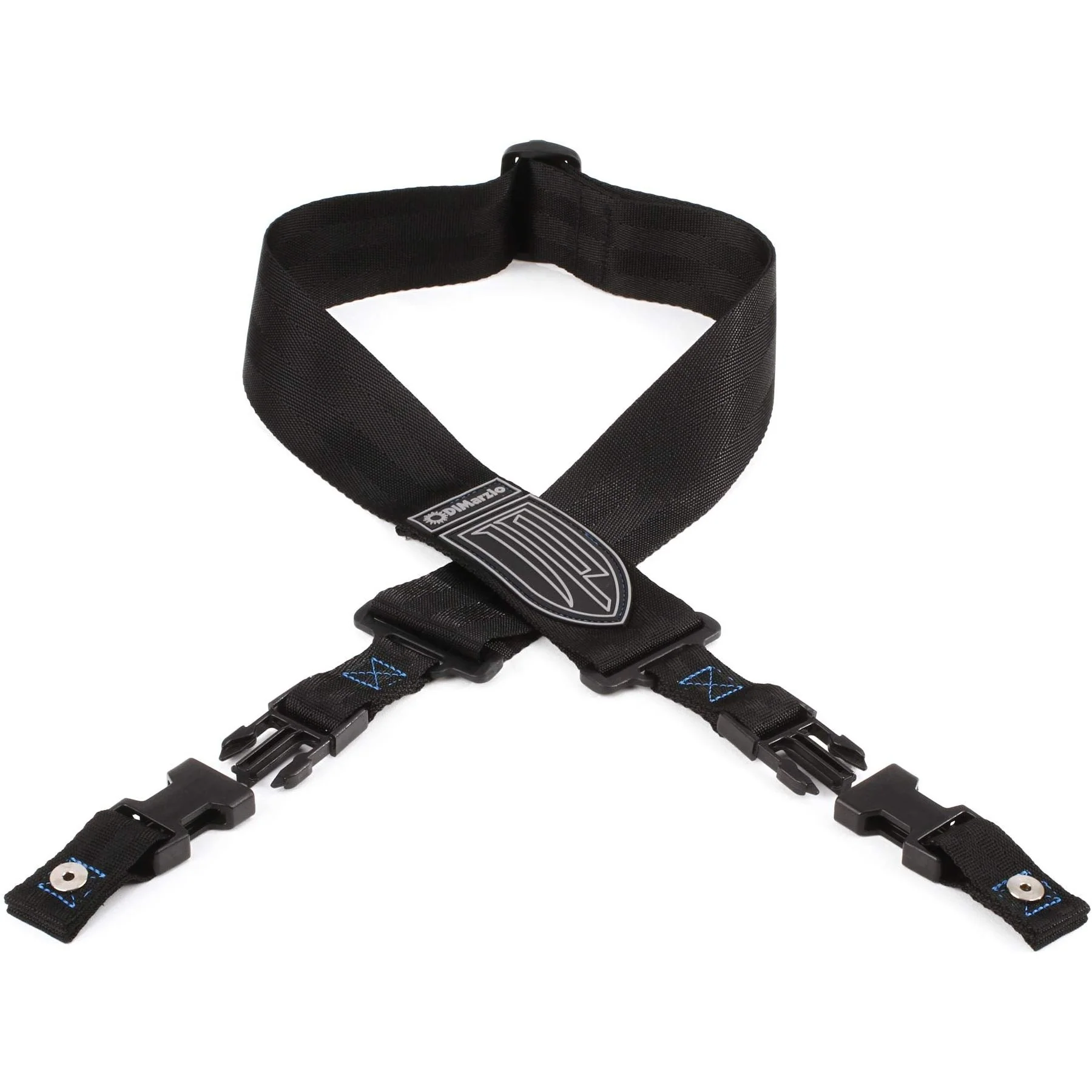 DiMarzio DD2420BK ClipLock Deluxe Italian Leather Strap Black 2" - Image 5