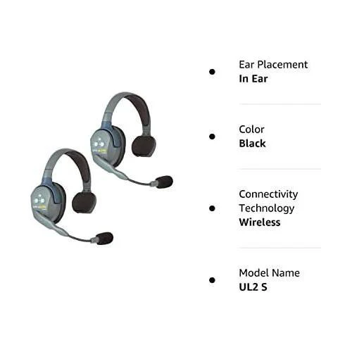 EARTEC UL2S UltraLITE Full Duplex Wireless Headset Communication for 2 Users - 2 Single Ear Headsets - Image 7