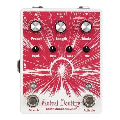 EarthQuaker Devices Astral Destiny An Octal Octave Reverberation Odyssey Bundle w/2x Strukture S6P48 Woven Right Angle Patch Cables, 12x Guitar Picks and Liquid Audio Polishing Cloth - Image 3