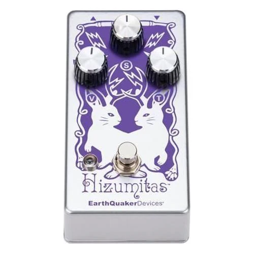 EarthQuaker Devices Hizumitas® Fuzz Sustainar Pedal Bundle w/2x Strukture S6P48 Woven Right Angle Patch Cables, 12x Guitar Picks and Liquid Audio Polishing Cloth - Image 3