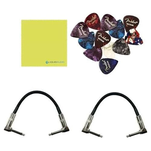 EarthQuaker Devices Hizumitas® Fuzz Sustainar Pedal Bundle w/2x Strukture S6P48 Woven Right Angle Patch Cables, 12x Guitar Picks and Liquid Audio Polishing Cloth - Image 6