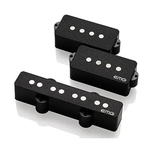 EMG GZR-PJHZ (Geezer Butler) Black Signature PJ Bass Guitar Pickup Set Bundle w/ 12x Fender Guitar Picks, and Liquid Audio Polishing Cloth - Image 2