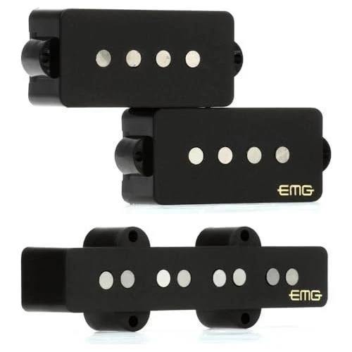EMG GZR-PJHZ (Geezer Butler) Black Signature PJ Bass Guitar Pickup Set Bundle w/ 12x Fender Guitar Picks, and Liquid Audio Polishing Cloth - Image 4