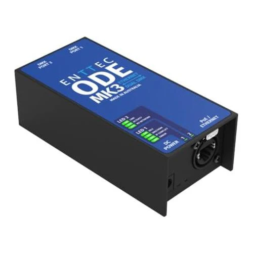 Enttec 70407 ODE MK3 Two-Universe Bidirectional DMX Ethernet Gateway Bundle w/DMX Adapter 5 Pin(M) to 3 Pin(F) XLR and Liquid Audio Polishing Cloth - Image 2