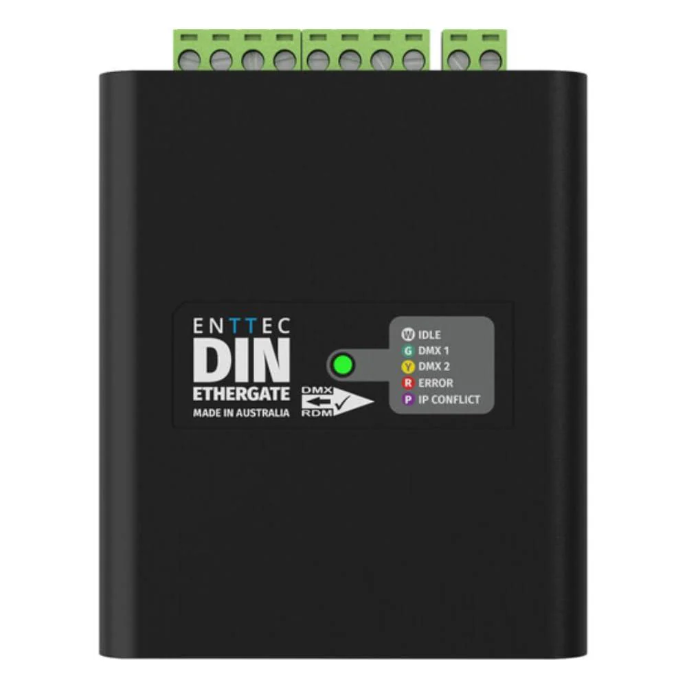 Enttec 71030 DIN Ethergate POE Dual Universe Ethernet to Dual DMX RDM Converter Bundle w/DMX 3-Pin Lighting Cable and Liquid Audio Polishing Cloth - Image 6