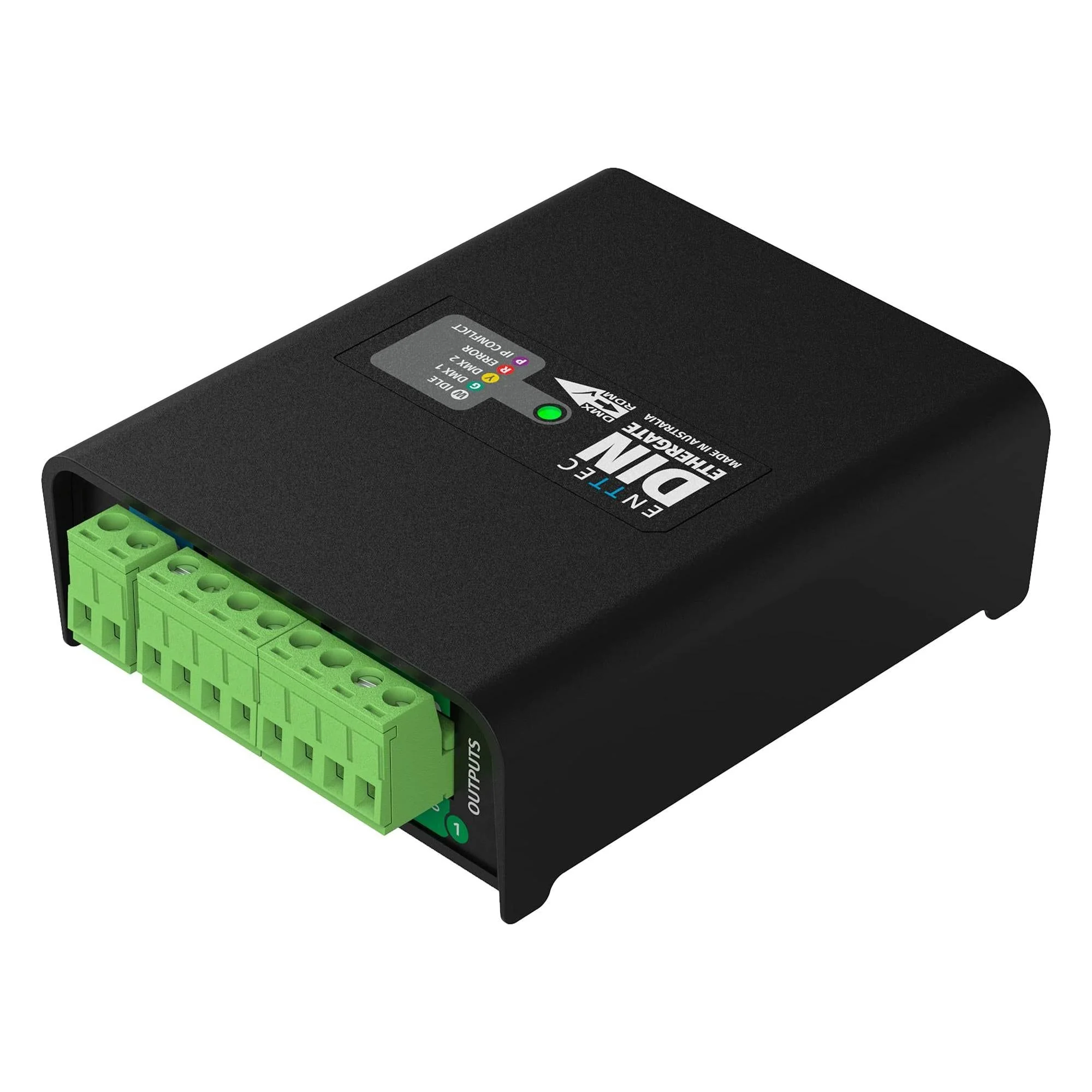 ENTTEC DIN Ethergate POE 71030 2 Universe Ethernet to Dual DMX RDM Converter, Black - Image 2