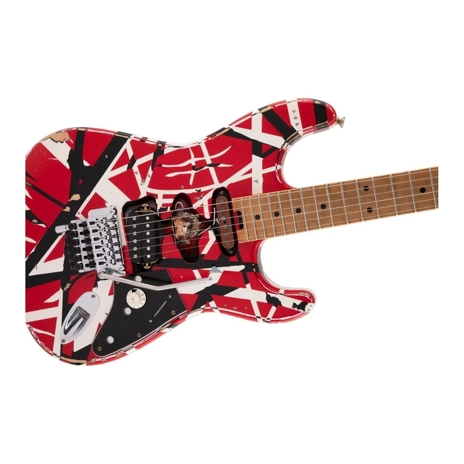 EVH Striped Series Frankenstein Relic - Red/Black/White - Image 4