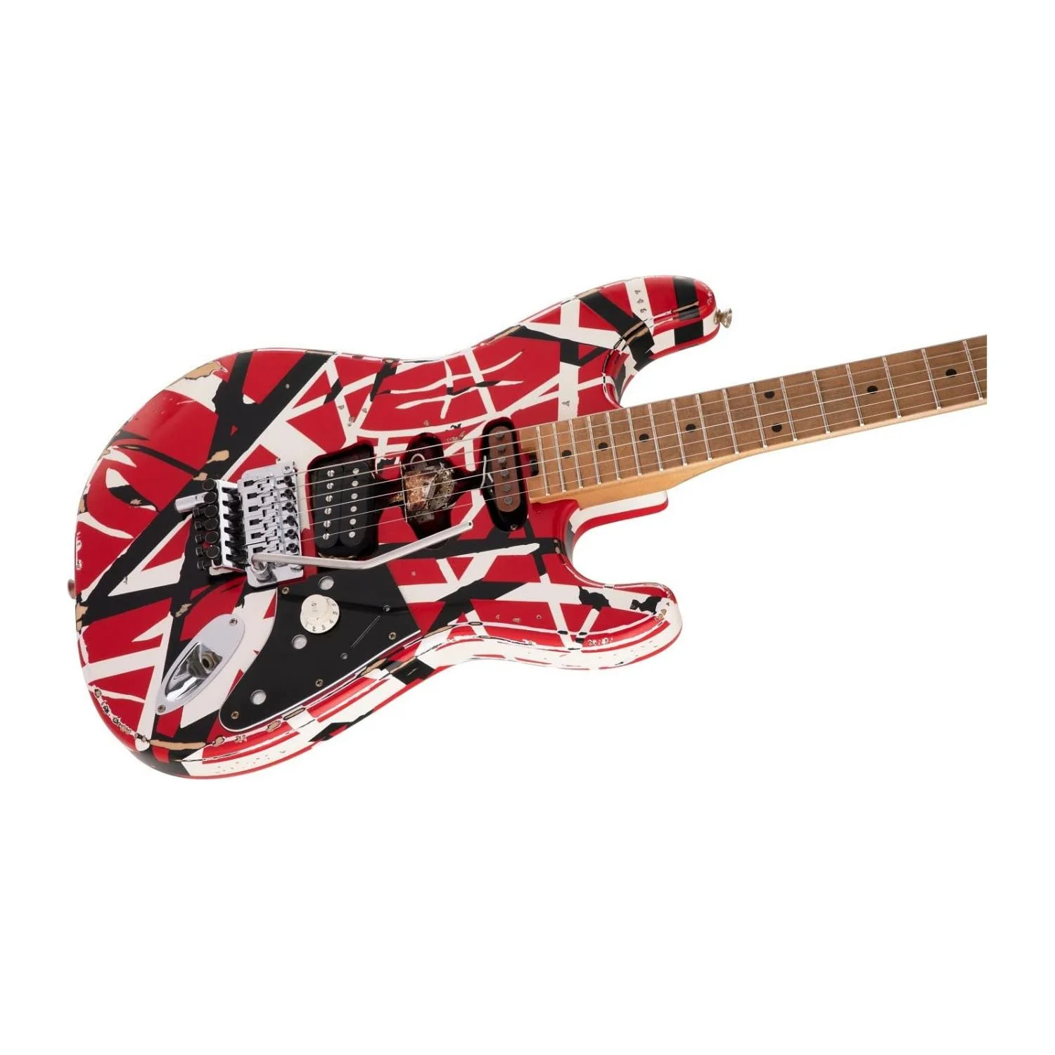 EVH Striped Series Frankenstein Relic - Red/Black/White - Image 5