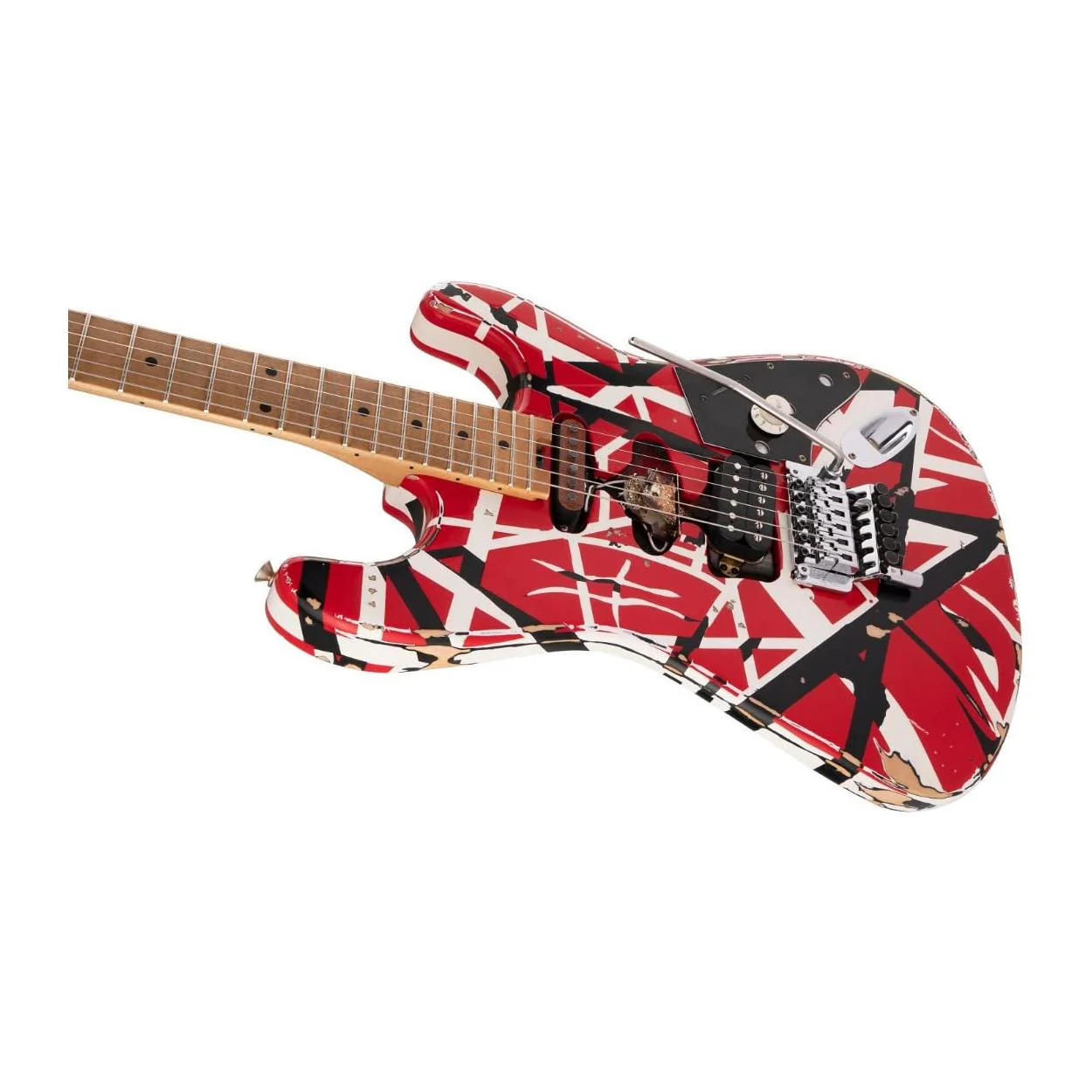 EVH Striped Series Frankenstein Relic - Red/Black/White - Image 6