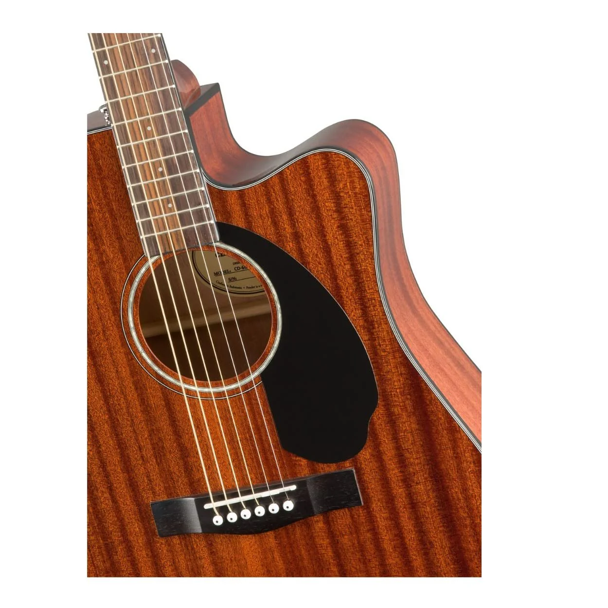 Fender All-Mahogany Dreadnought Cutaway Acoustic Electric Guitar, with 2-Year Warranty - Image 3