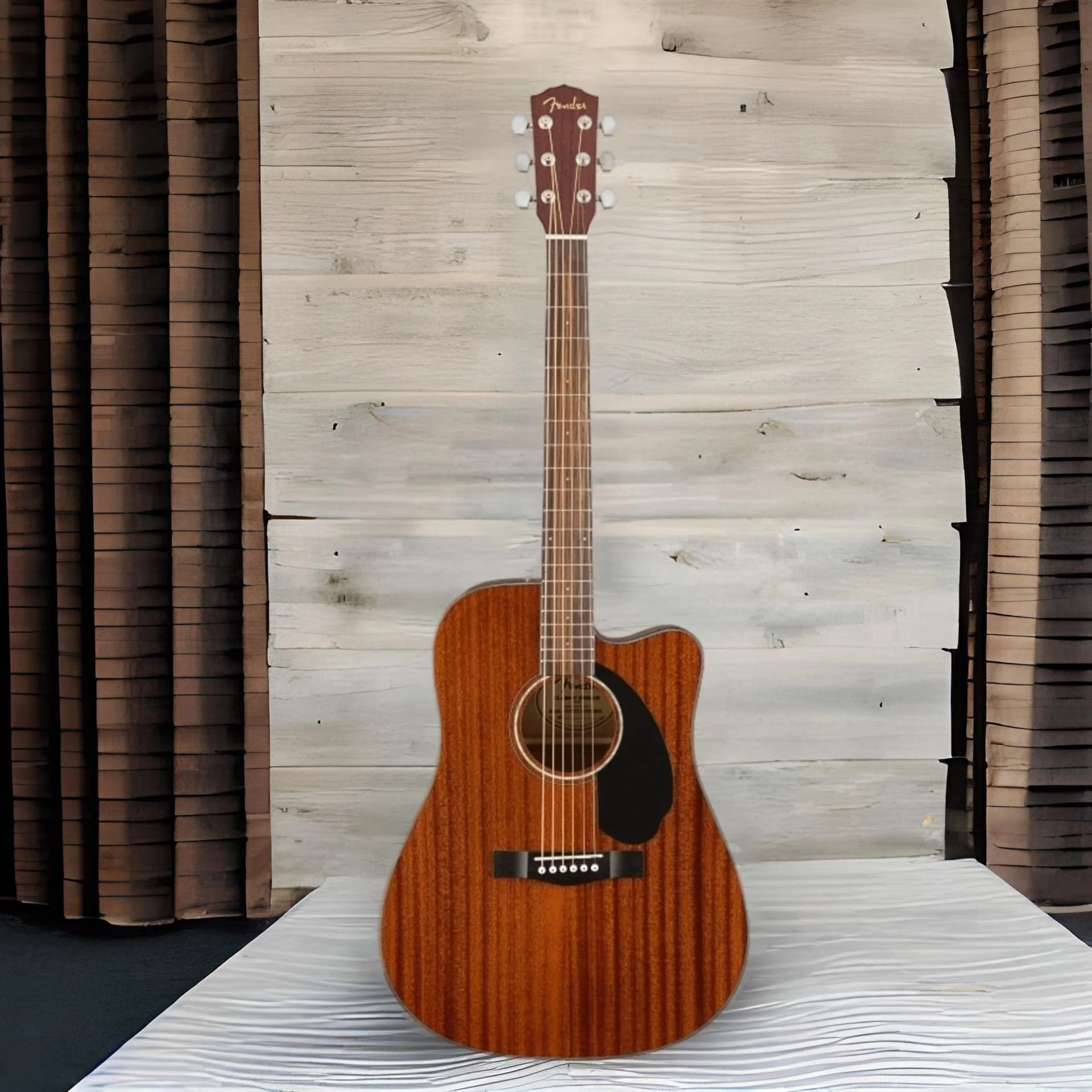 Fender All-Mahogany Dreadnought Cutaway Acoustic Electric Guitar, with 2-Year Warranty - Image 9