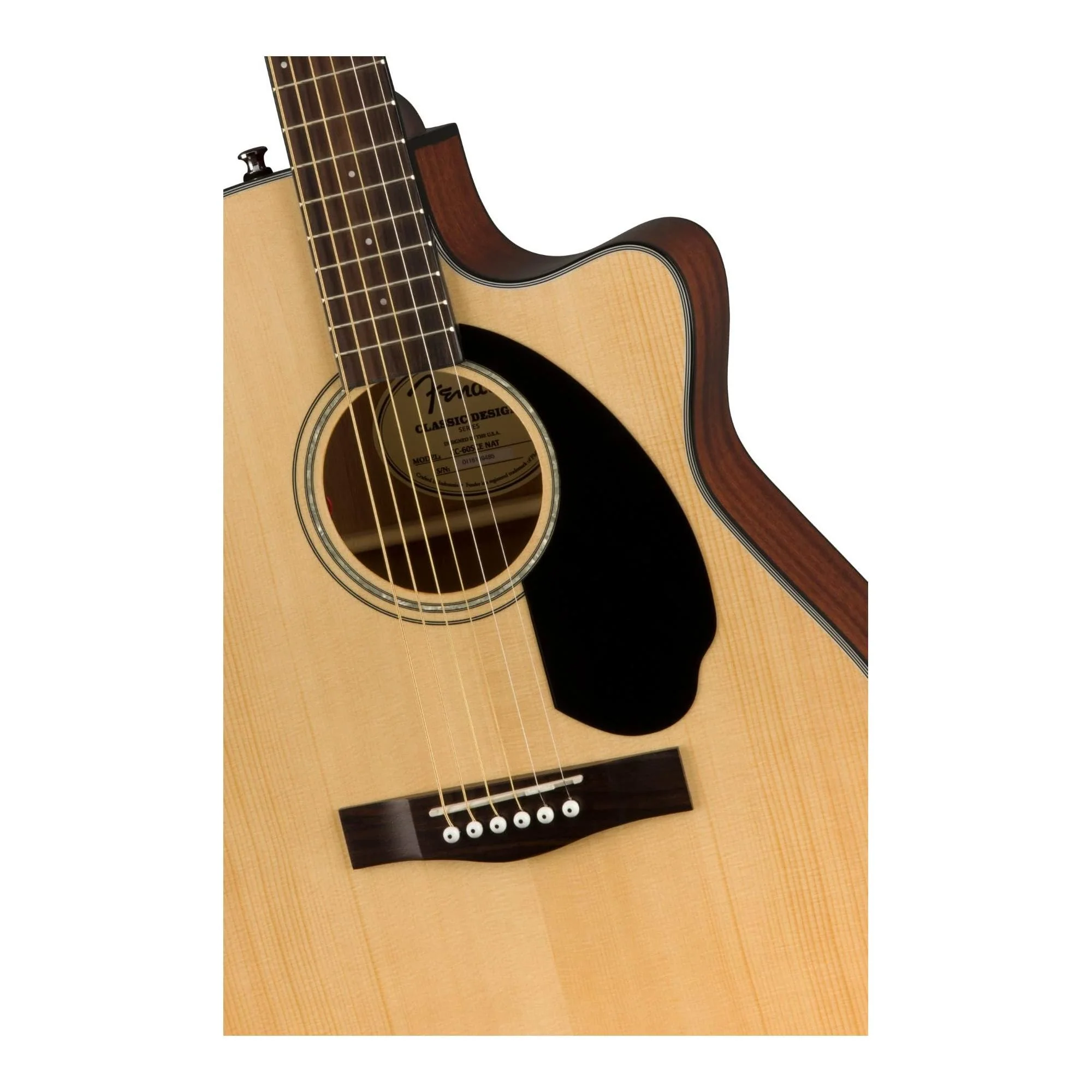 Fender CC-60SCE Concert Cutaway Acoustic Guitar, with 2-Year Warranty, Natural - Image 3