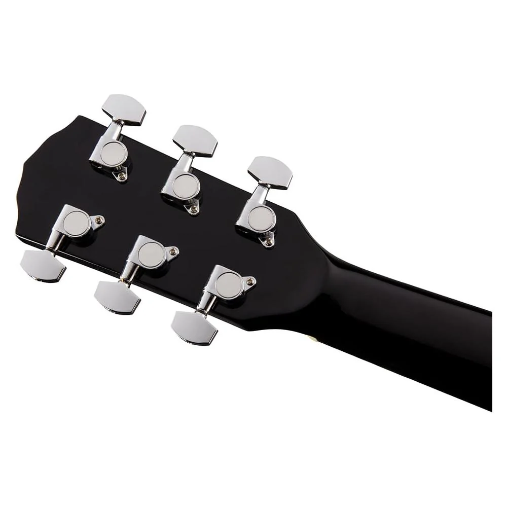 Fender CD-60S Dreadnought Acoustic Guitar, Walnut Fingerboard, Black - 0970110006 Bundle w/ 12-Pack Guitar Pick and Liquid Audio Polishing Cloth - Image 3