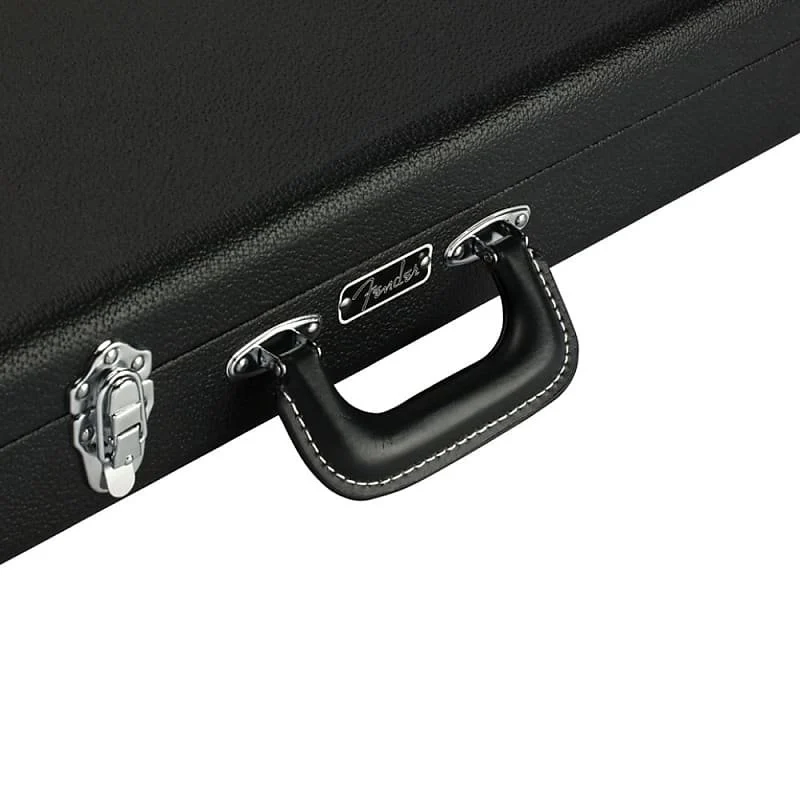 Fender Classic Series Wood Case - Jazzmaster®/Jaguar®, Black, 0996116306 Bundle w/ 12x Fender Picks and Liquid Audio Polishing Cloth - Image 2