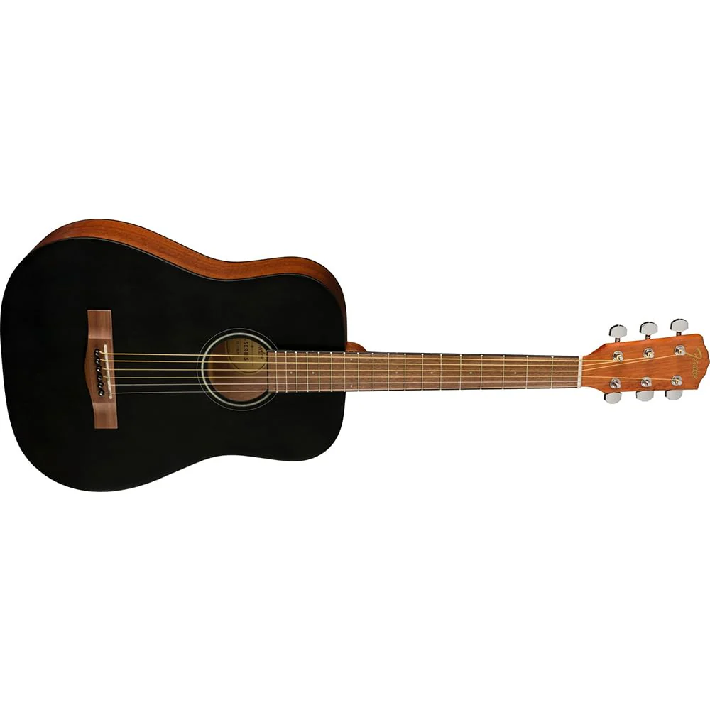 Fender FA-15 3/4 Steel Acoustic Guitar, Walnut Fingerboard, Black - 0971170106 Bundle w/ 12-Pack Guitar Pick and Liquid Audio Polishing Cloth - Image 6