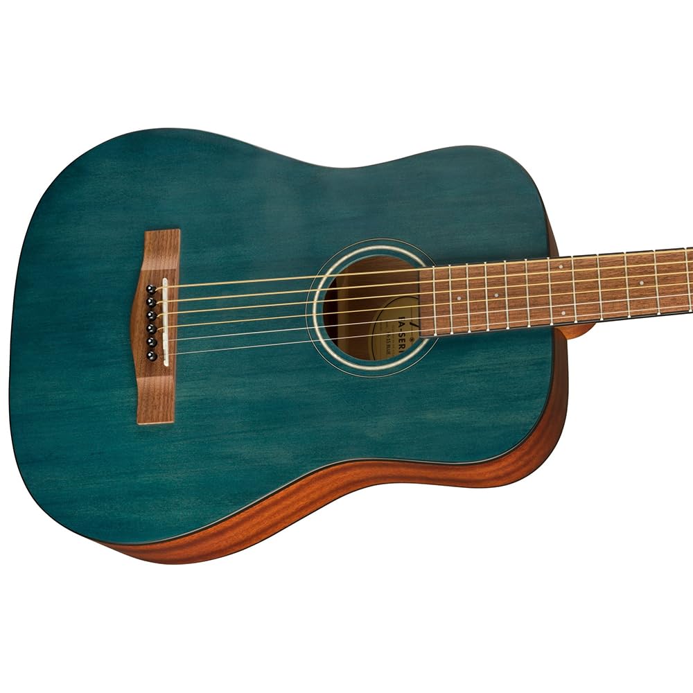 Fender FA-15 3/4 Steel Acoustic Guitar, Walnut Fingerboard, Blue - 0971170187 Bundle w/ 12-Pack Guitar Pick and Liquid Audio Polishing Cloth - Image 5
