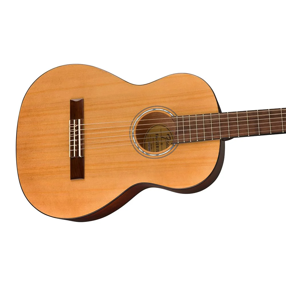 Fender FA-15N 3/4 Nylon Acoustic Guitar, Walnut Fingerboard, Natural - 0971160121 Bundle w/ 12-Pack Guitar Pick and Liquid Audio Polishing Cloth - Image 4