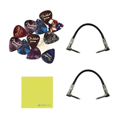 Fender Full Moon Distortion Effects Pedal, Boost and Gain Bundle w/2x Strukture S6P48 Woven Right Angle Patch Cables, 12x Guitar Picks and Liquid Audio Polishing Cloth - Image 7