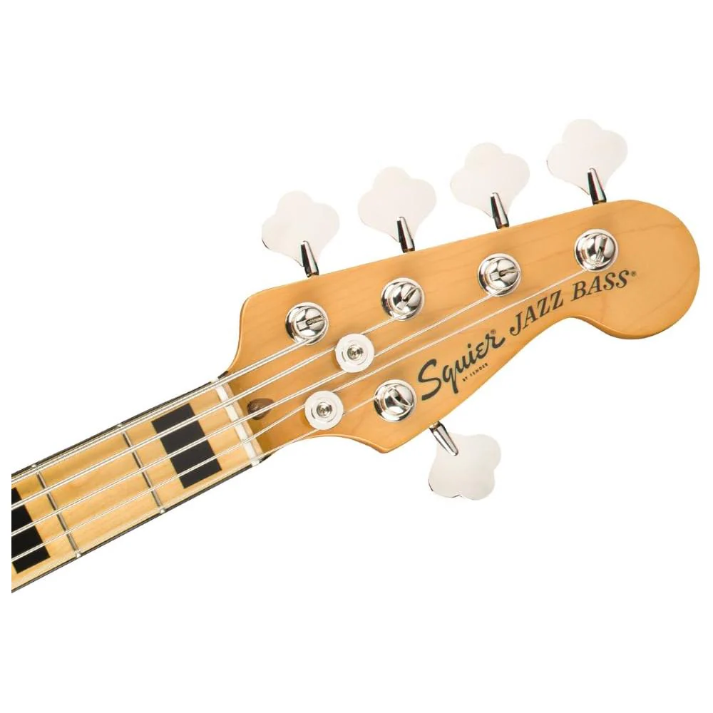 Fender Jazz Bass V Squier Classic Vibe '70s, Maple Fingerboard, Black Bundle with 12x Fender Guitar Picks & Liquid Audio Instrument Polishing Cloth - Image 2