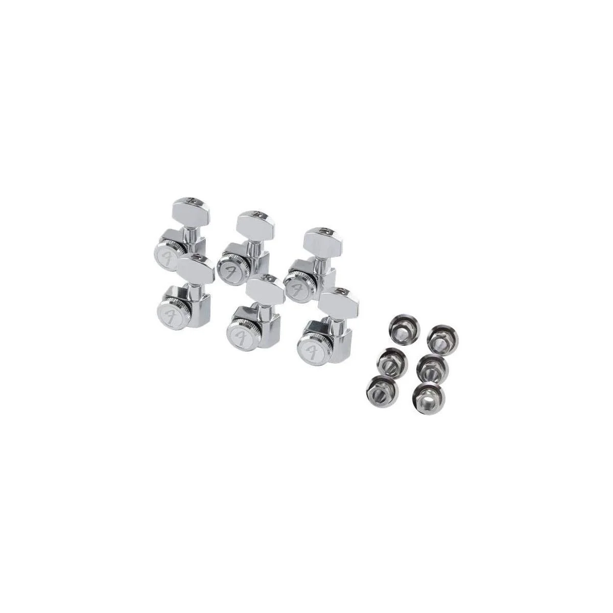 Fender Deluxe Locking Staggered Guitar Tuners, Left-Handed Chrome - Image 6
