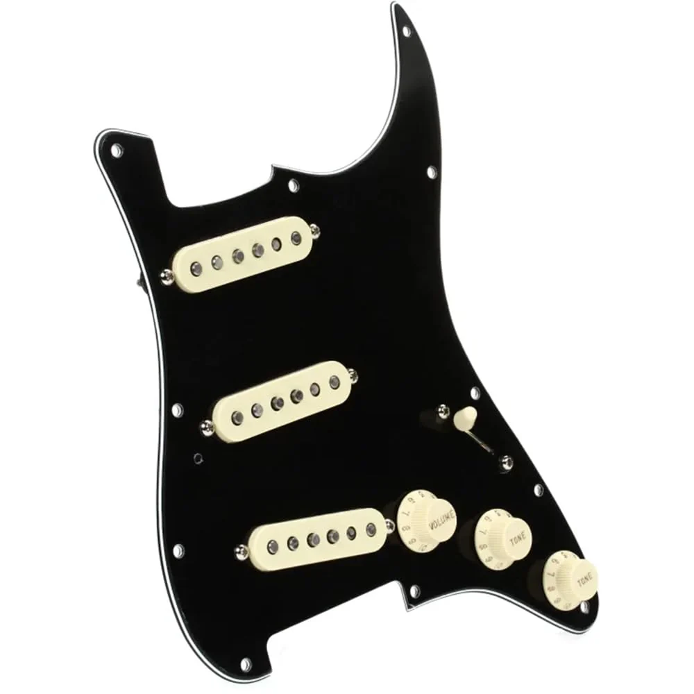 Fender Pre-Wired Strat® Pickguard, Custom Shop Fat 50's SSS, Black - 0992340506 Bundle w/ 12-Pack Guitar Pick and Liquid Audio Polishing Cloth - Image 5