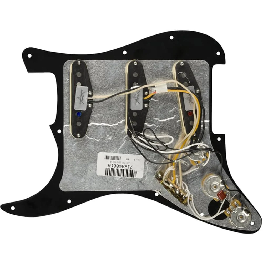 Fender Pre-Wired Strat® Pickguard, Custom Shop Fat 50's SSS, Black - 0992340506 Bundle w/ 12-Pack Guitar Pick and Liquid Audio Polishing Cloth - Image 6