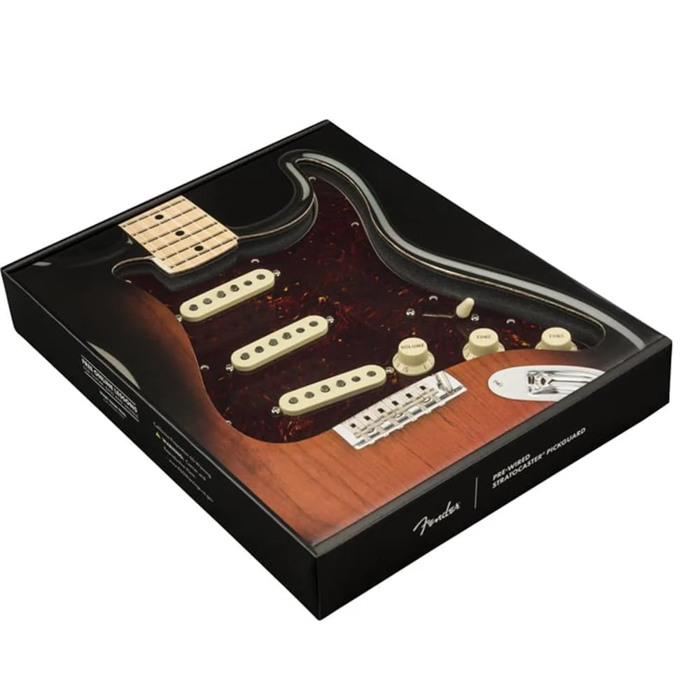 Fender Pre-Wired Strat® Pickguard, Custom Shop Fat 50's SSS, Tortoise Shell - 0992340500 Bundle w/ 12-Pack Guitar Pick and Liquid Audio Polishing Cloth - Image 3