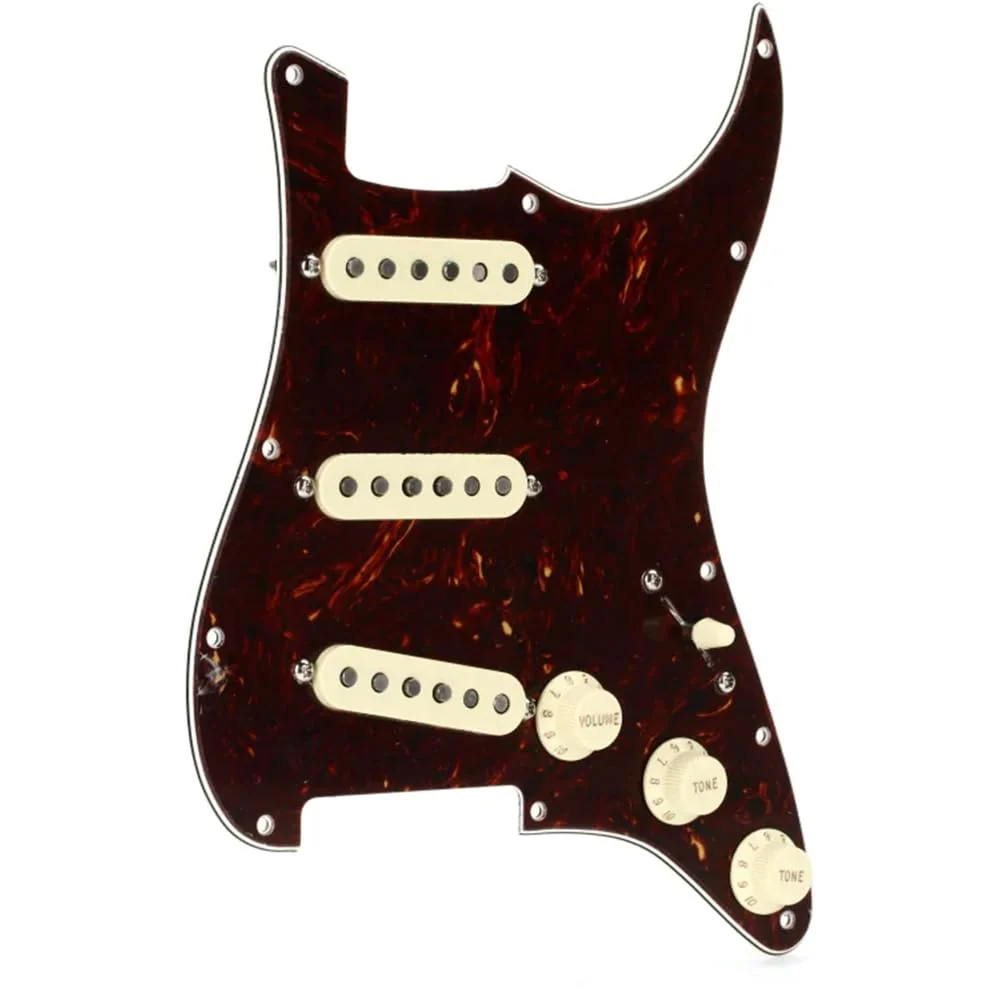 Fender Pre-Wired Strat® Pickguard, Custom Shop Fat 50's SSS, Tortoise Shell - 0992340500 Bundle w/ 12-Pack Guitar Pick and Liquid Audio Polishing Cloth - Image 5