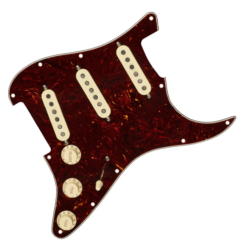 Fender Pre-Wired Strat® Pickguard, Custom Shop Fat 50's SSS, Tortoise Shell - 0992340500 Bundle w/ 12-Pack Guitar Pick and Liquid Audio Polishing Cloth - Image 6
