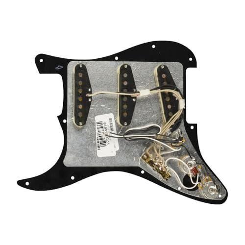 Fender Pre-Wired Strat® Pickguard, Original '57/'62 SSS, Black Bundle w/12x Guitar Picks and Liquid Audio Polishing Cloth - Image 3