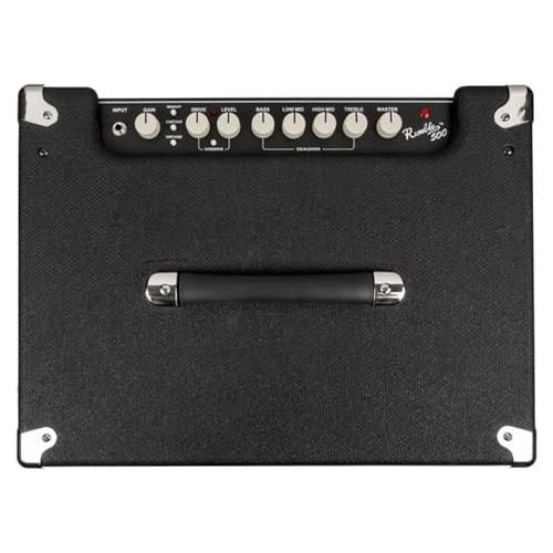 Fender Rumble™ 500 Bass Combo Amplifier, 120V, Black and Silver, 2370600000 Bundle w/Pig Hog PCH10BK “Black Woven” Instrument Cable, 12-Pack Guitar Picks & Liquid Audio Polishing Cloth - Image 3