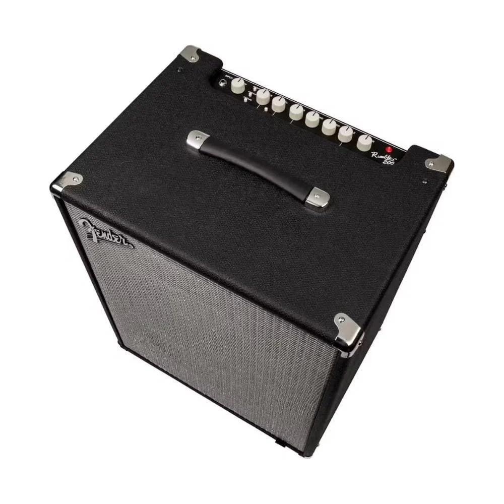 Fender Rumble 200 Bass Amplifier Bundle w/Pig Hog PCH10BK Black Woven Instrument Cable, Power Cable, 12x Fender Picks and Liquid Audio Polishing Cloth - Image 4