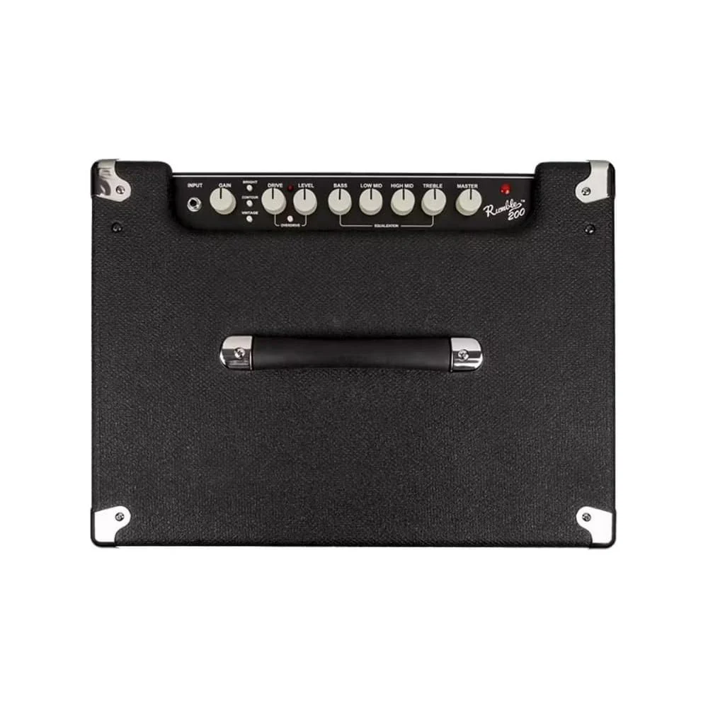 Fender Rumble 200 Bass Amplifier Bundle w/Pig Hog PCH10BK Black Woven Instrument Cable, Power Cable, 12x Fender Picks and Liquid Audio Polishing Cloth - Image 6
