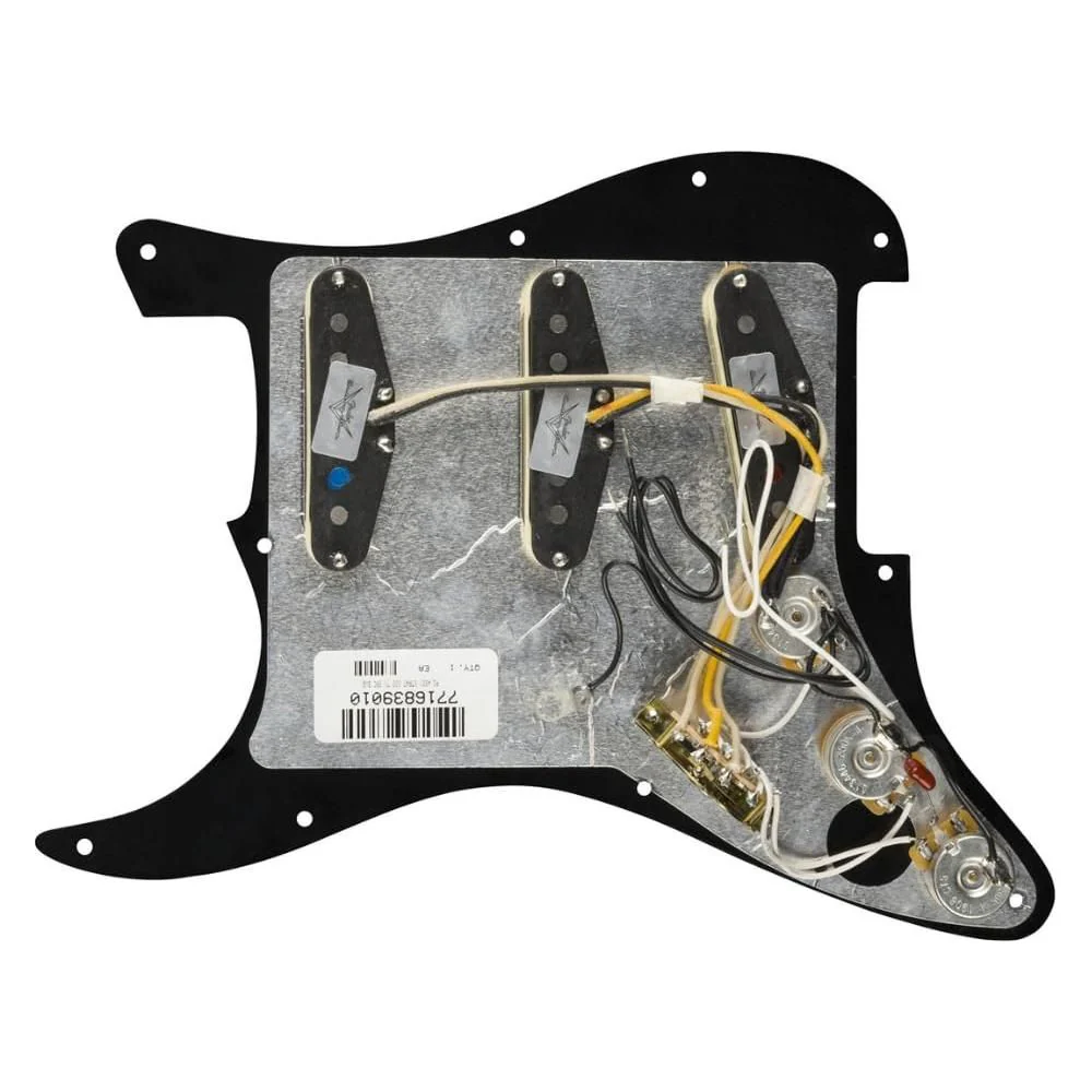 Fender Stratocaster Pickguard Pre-Wired Strat® Texas Special SSS Black BUNDLE with 12x Fender Guitar Picks and Liquid Audio Polishing Cloth - Fender Strat Pickguard, Scratch Plate - Image 3