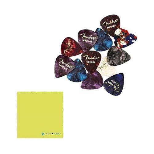 Fender Pre-Wired Strat® Pickguard, Original '57/'62 SSS, Parchment Bundle w/ 12x Picks and Liquid Audio Polishing Cloth - Image 4