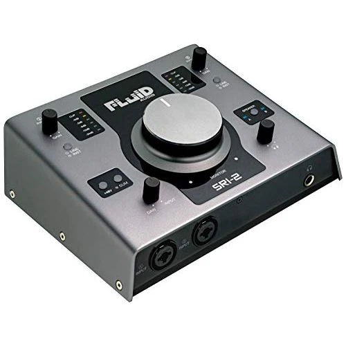 Fluid Audio SRI-2 : 2x2 USB desktop wedge w/24-bit/192kHz + 48v Phantom Power + 2X stereo monitor outputs + 2X Class A mic pres + Giant volume knob - Image 5