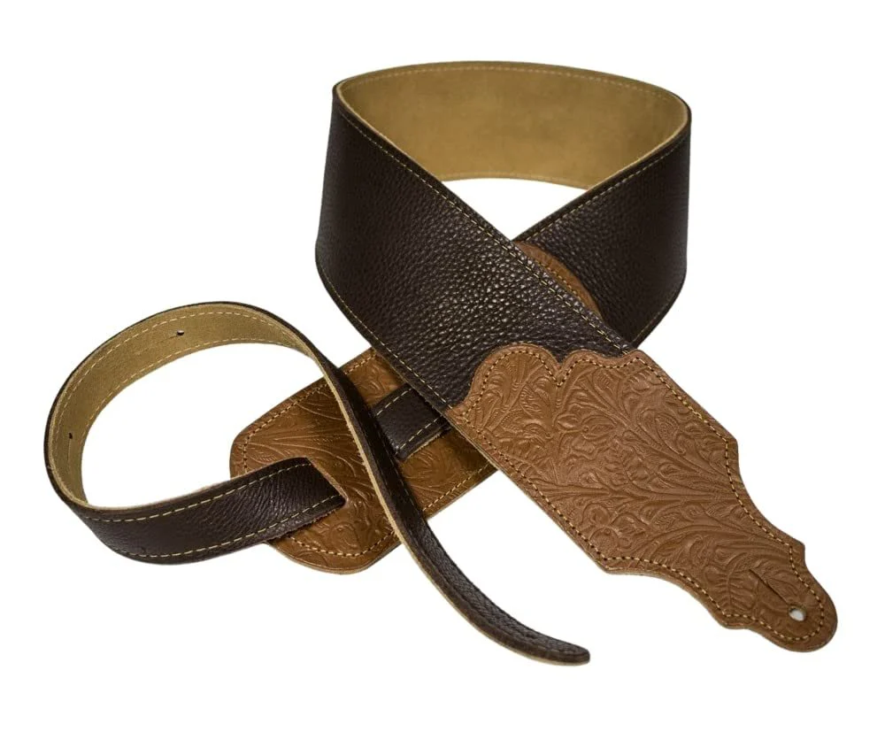 Franklin Strap 3" Original Glove Leather with Tooled End Tab Guitar Strap - Image 3