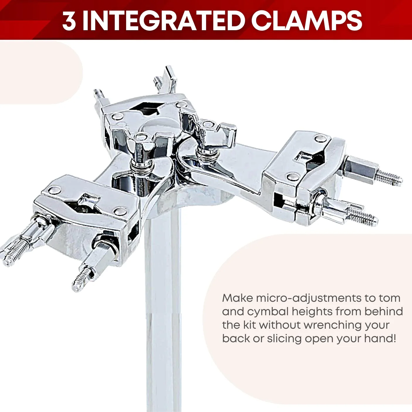 Gibraltar Double-Braced Adjustable 3-Mount Platform Stand, Percussion Accessories and Hardware for Drum Set (9713PM) - Image 2