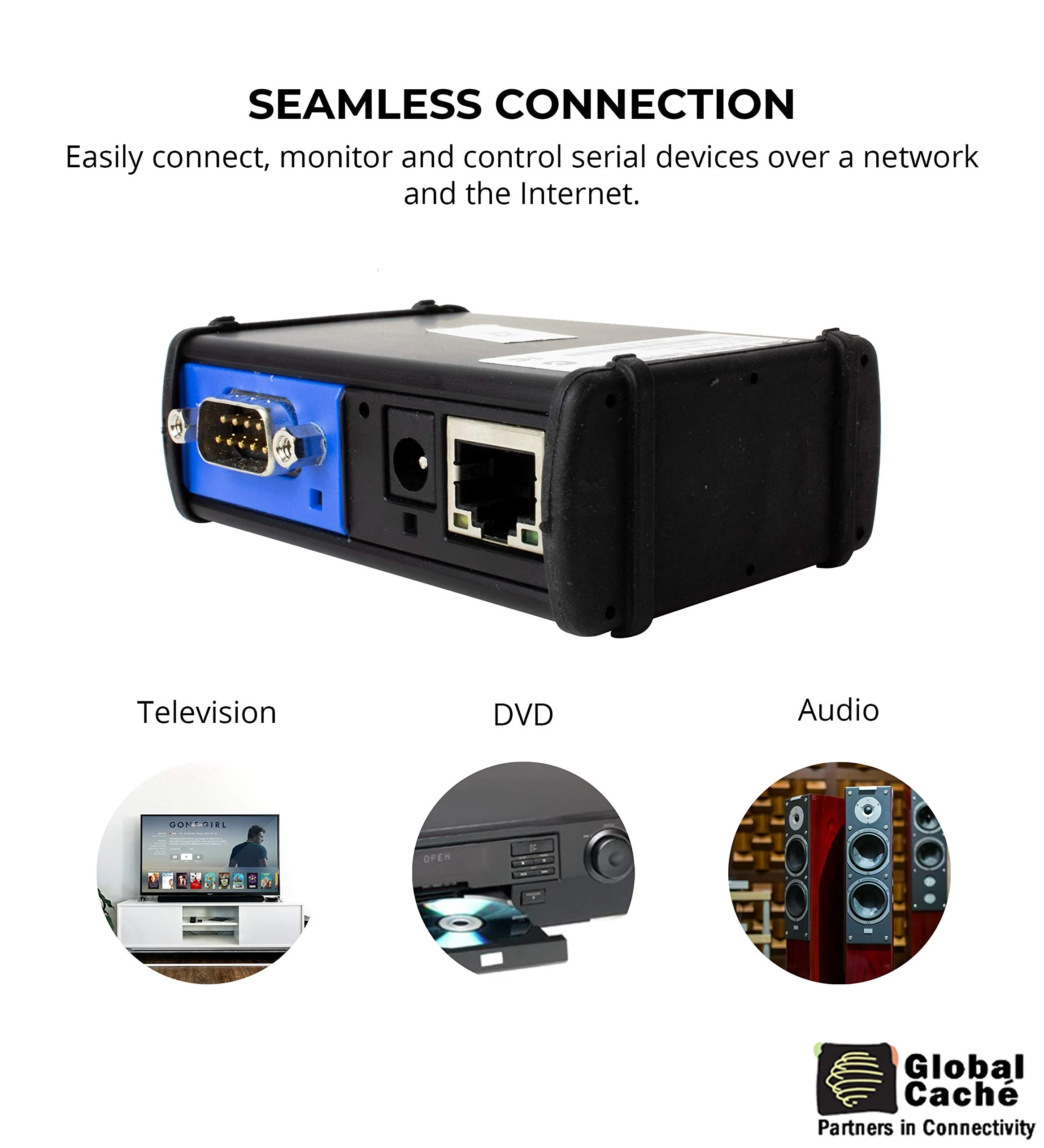 Global Caché IP2SL-P iTach TCP/IP to Serial Converter with Power Over Ethernet (PoE) - Connects RS232 Control Devices to a Wired Connection - Image 2