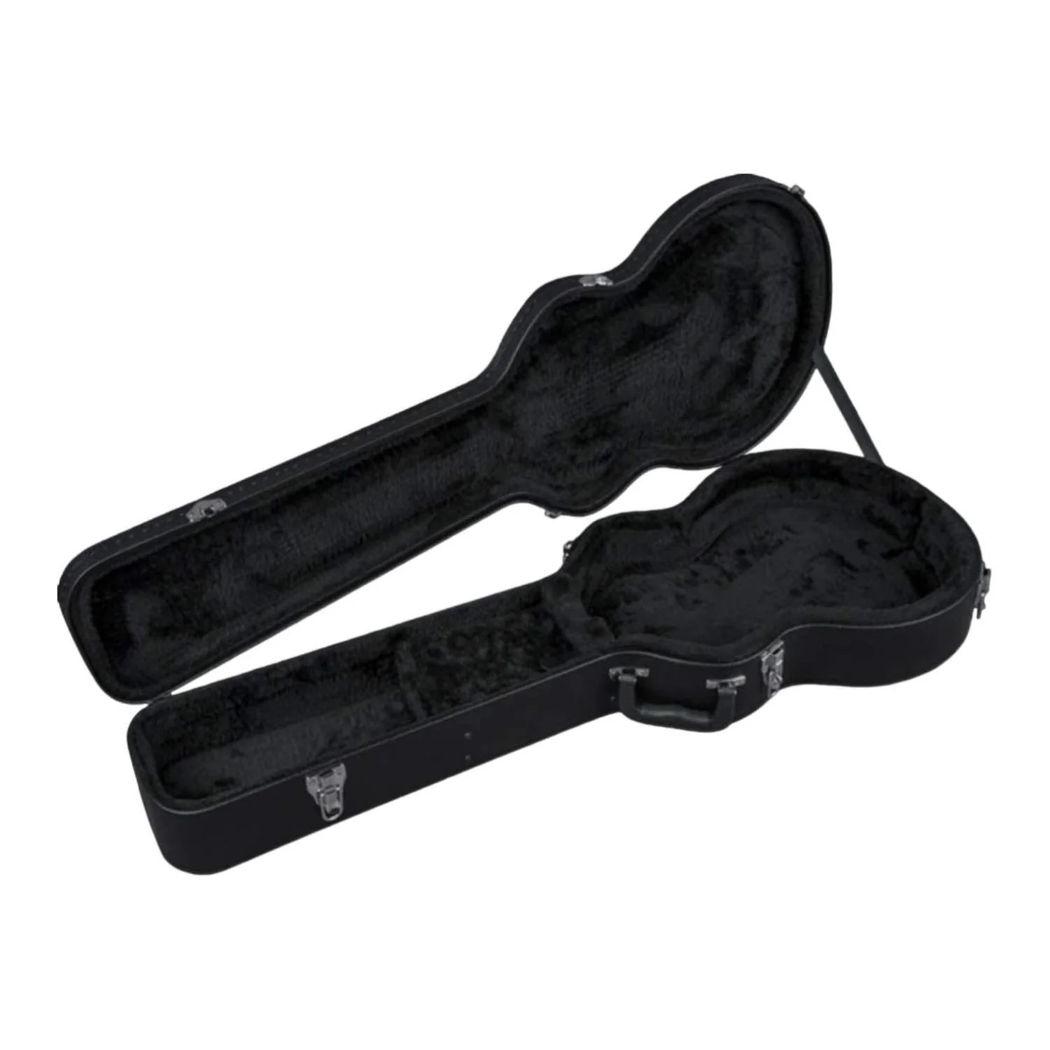 Gretsch G2655T Streamliner Center Block Jr. Durable, Secure, Black Plush Interior Case with Chrome Latches for Transportation and Storage (Black) - Image 4