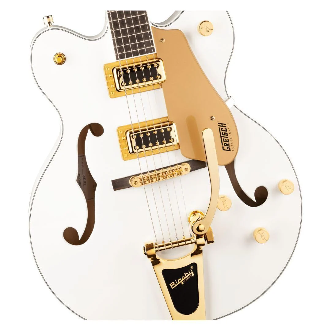 Gretsch G5422TG Electromatic 6-String Right-Handed Classic Double-Cut Hollowbody Electric Guitar with Bigsby, Laurel Fingerboard and Maple Neck (Snowcrest White) - Image 3